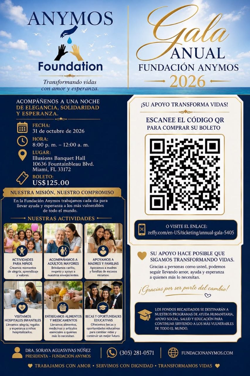 Afiche Gala Anual Fundación ANYMOS 2026